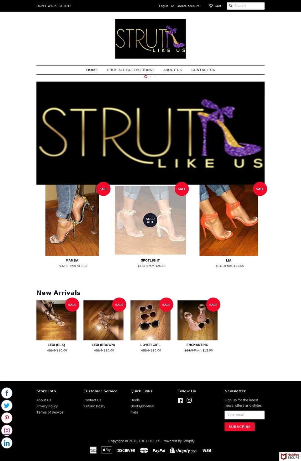 strutlikeus.com — Shopify storefront screenshot