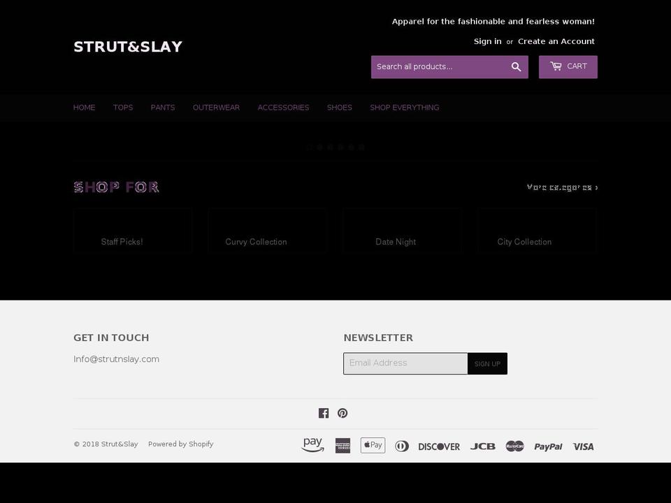 strutnslay.com — Shopify storefront screenshot
