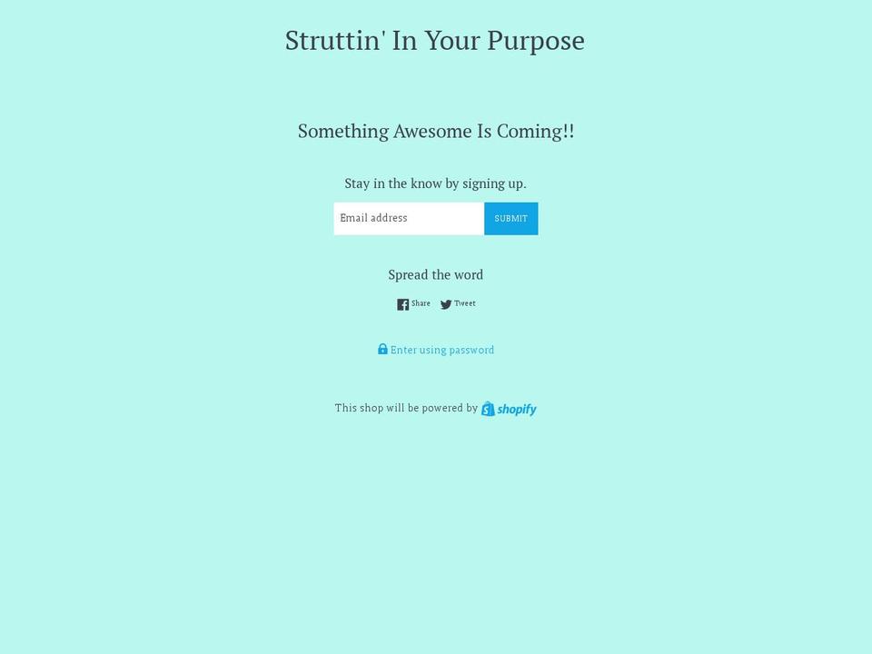 struttininyourpurpose.com — Shopify storefront screenshot