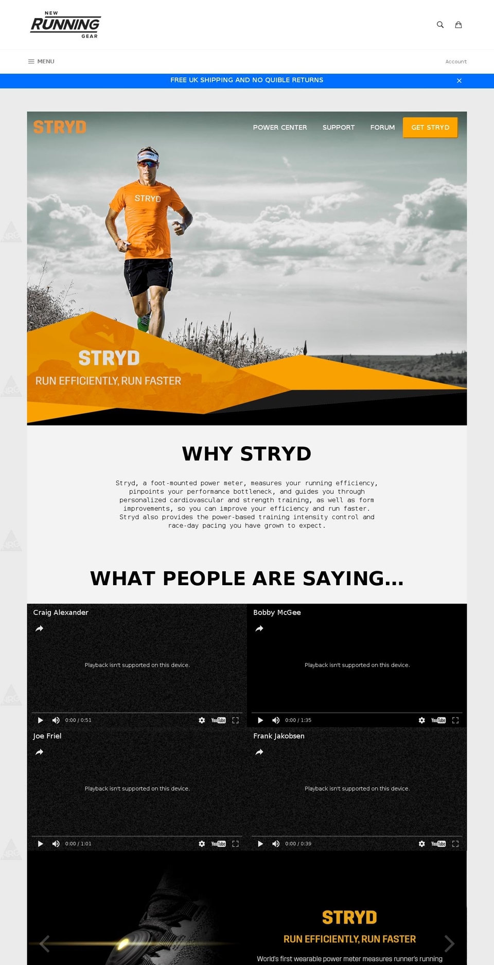 stryd.es shopify website screenshot