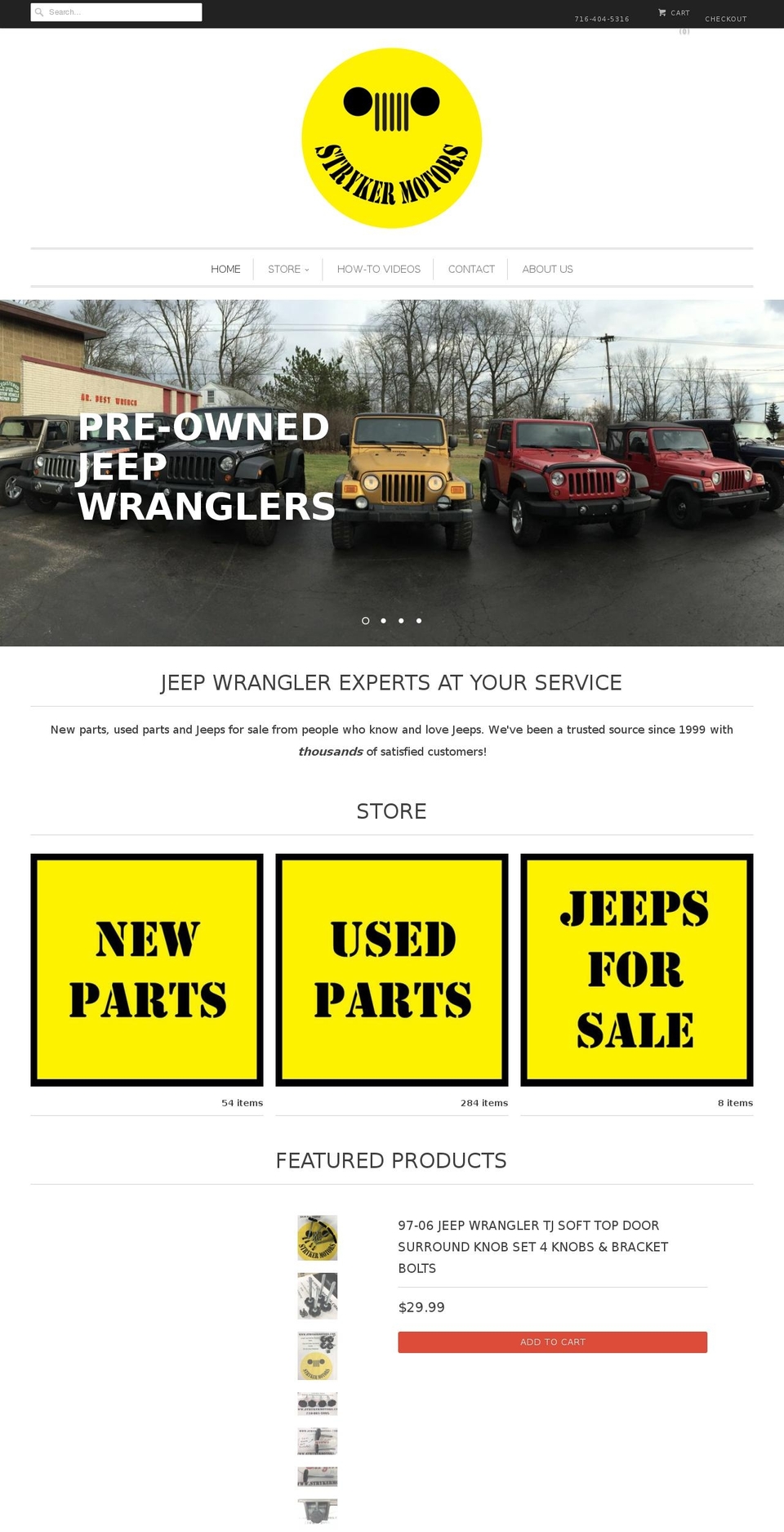 strykermotors.com shopify website screenshot