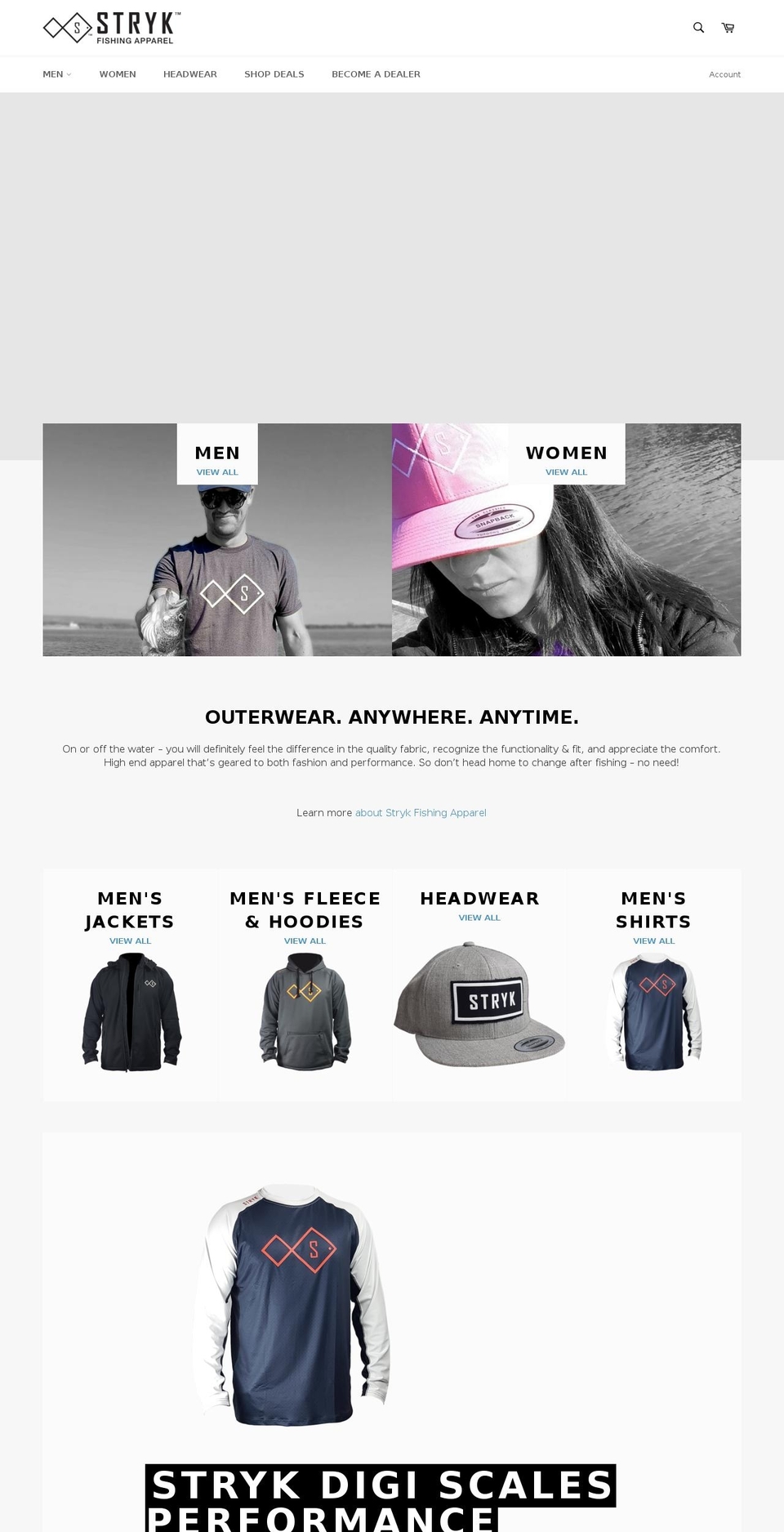 strykfishing.com — Shopify storefront screenshot