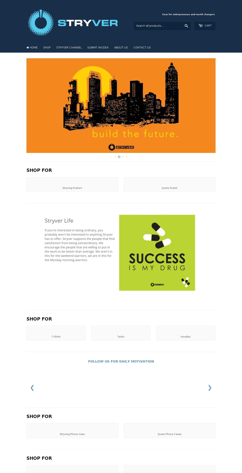 stryverlife.com — Shopify storefront screenshot