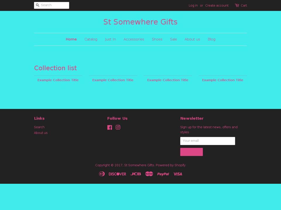 stsomewheregifts.com shopify website screenshot