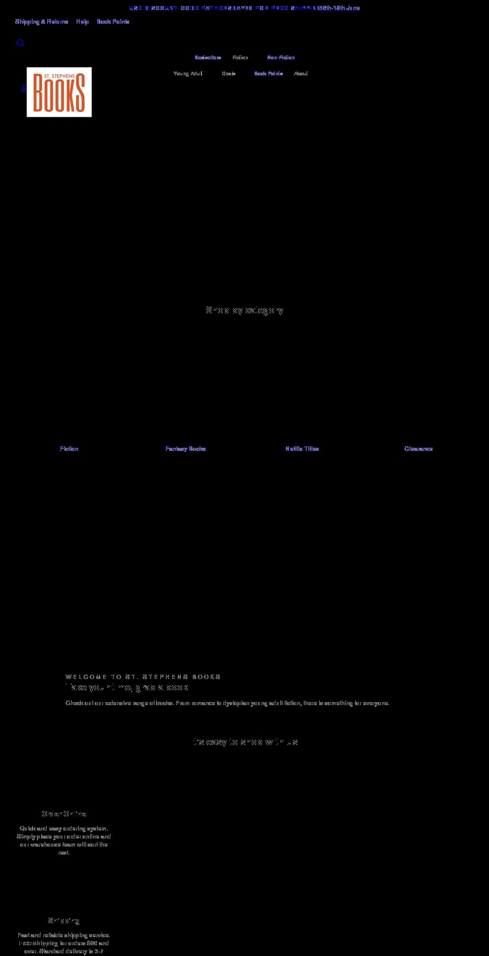 ststephensbooks.com shopify website screenshot