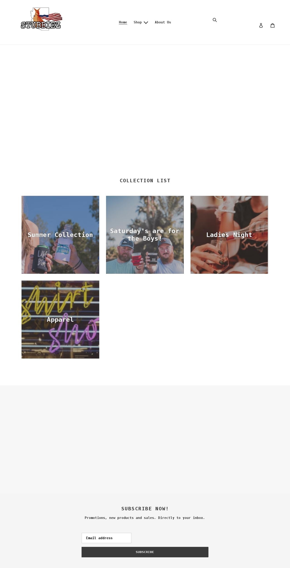 stubbiez.org shopify website screenshot