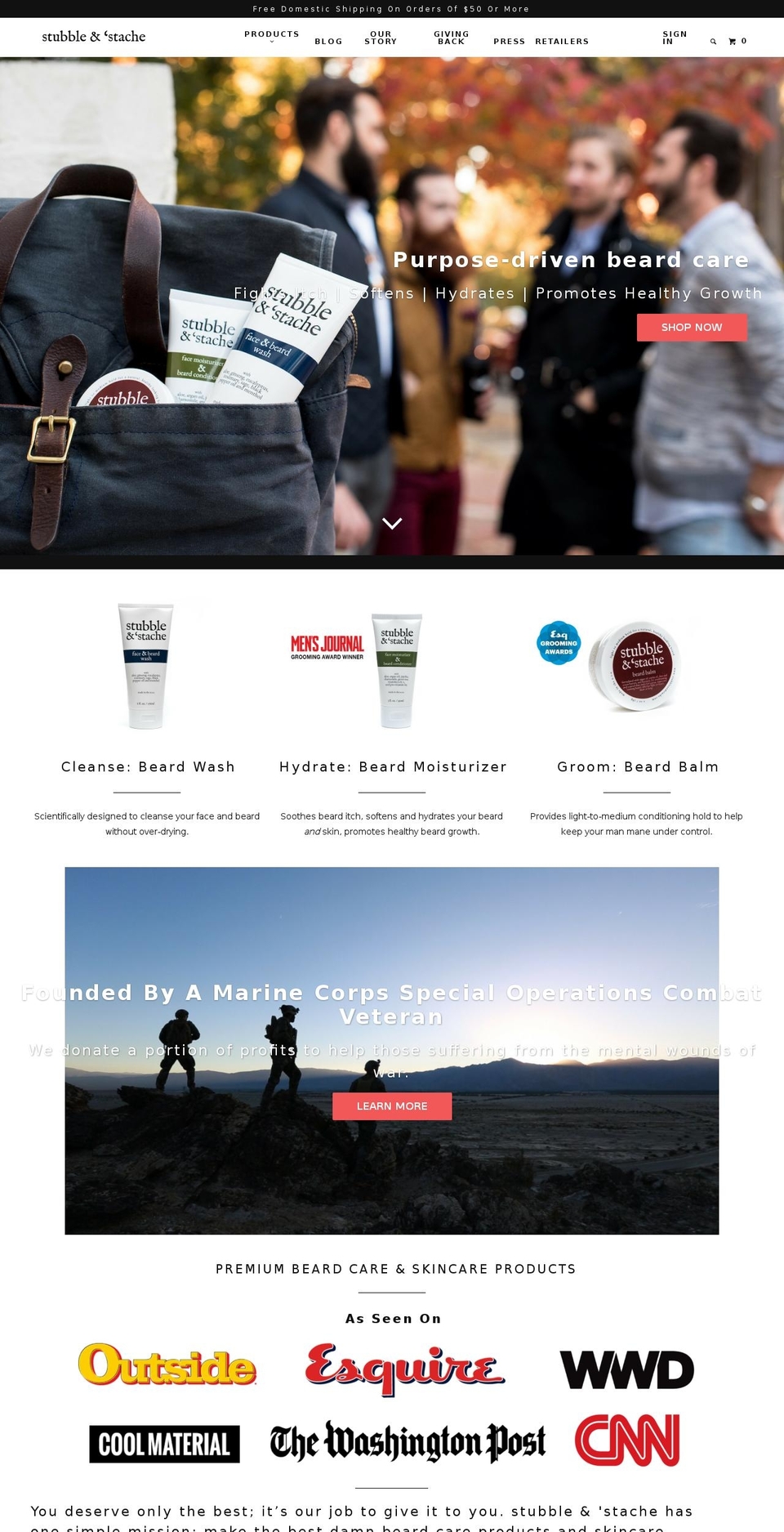 stubbleandstach.com shopify website screenshot