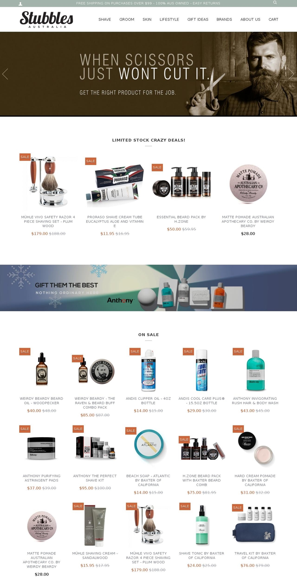 stubblesaustralia.net shopify website screenshot