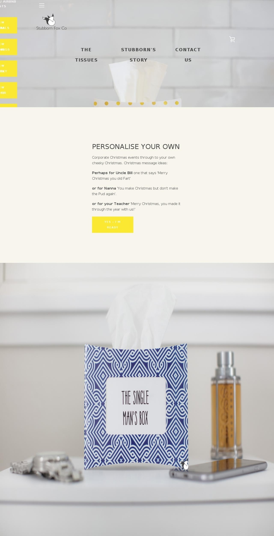 stubbornfoxco.com — Shopify storefront screenshot