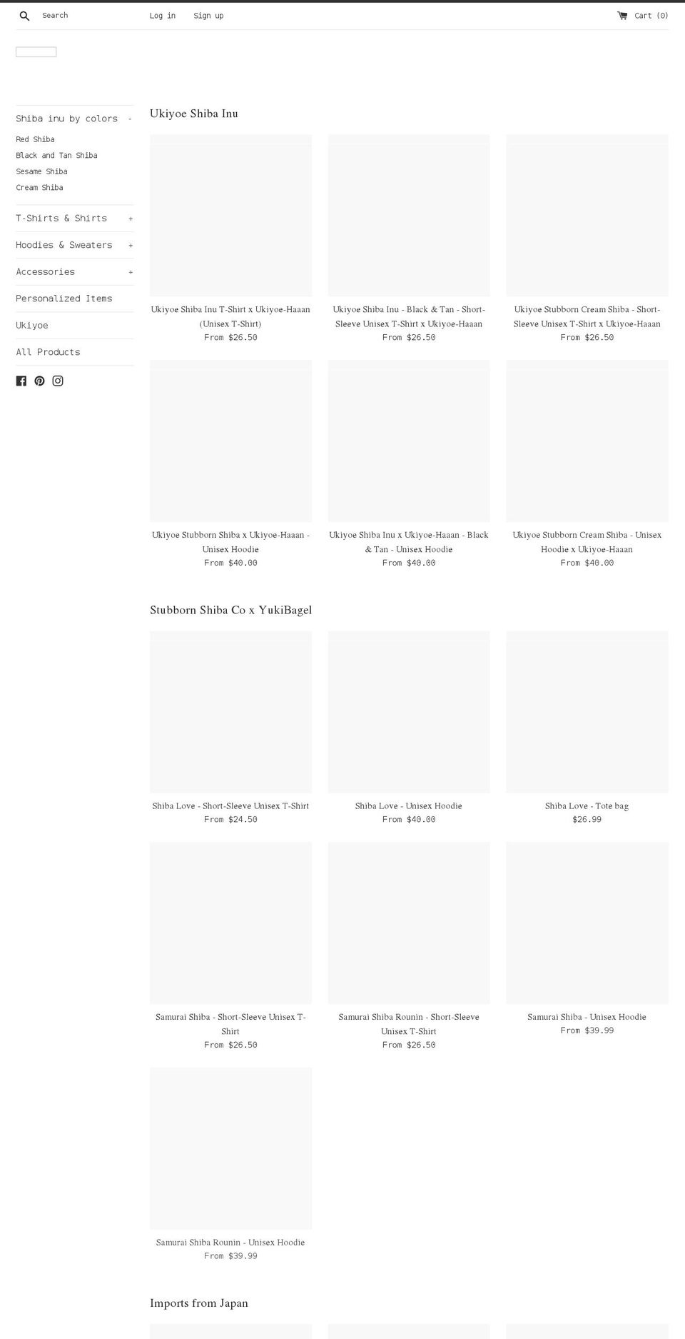 stubbornshiba.com — Shopify storefront screenshot