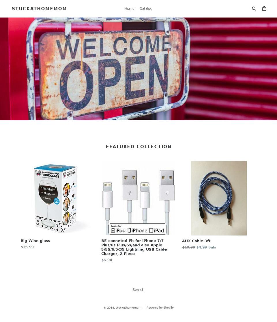 stuckathomemom.net shopify website screenshot