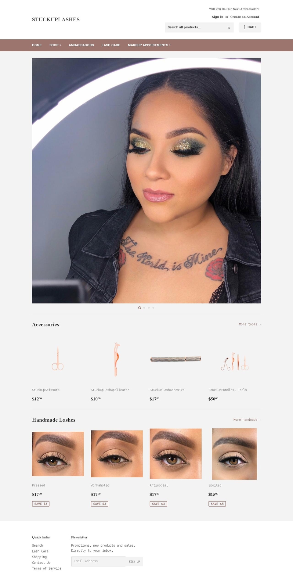 stuckupmakeup.com shopify website screenshot
