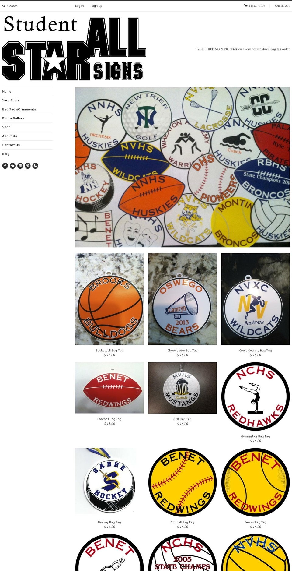 studentallstarsigns.com shopify website screenshot