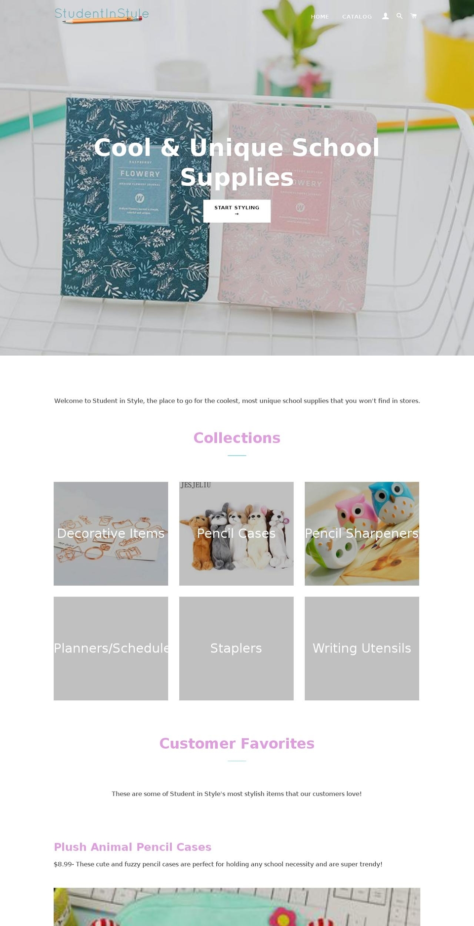studentinstyle.com — Shopify storefront screenshot