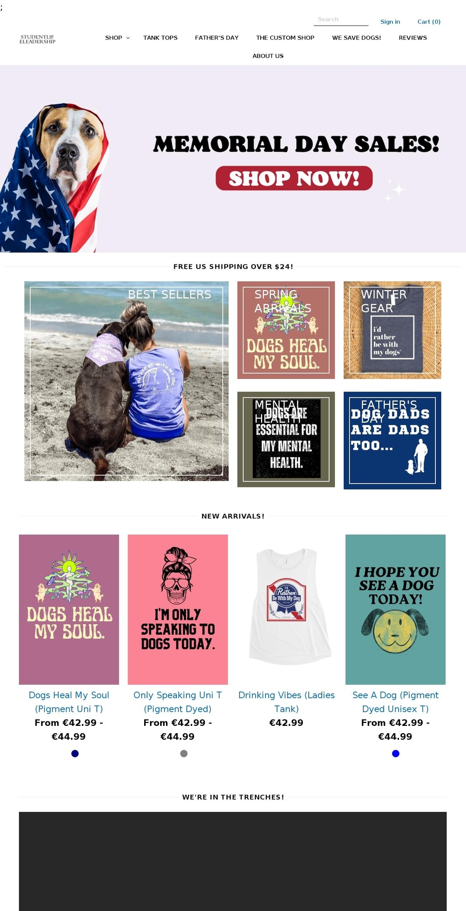 studentlifeleadership.com shopify website screenshot