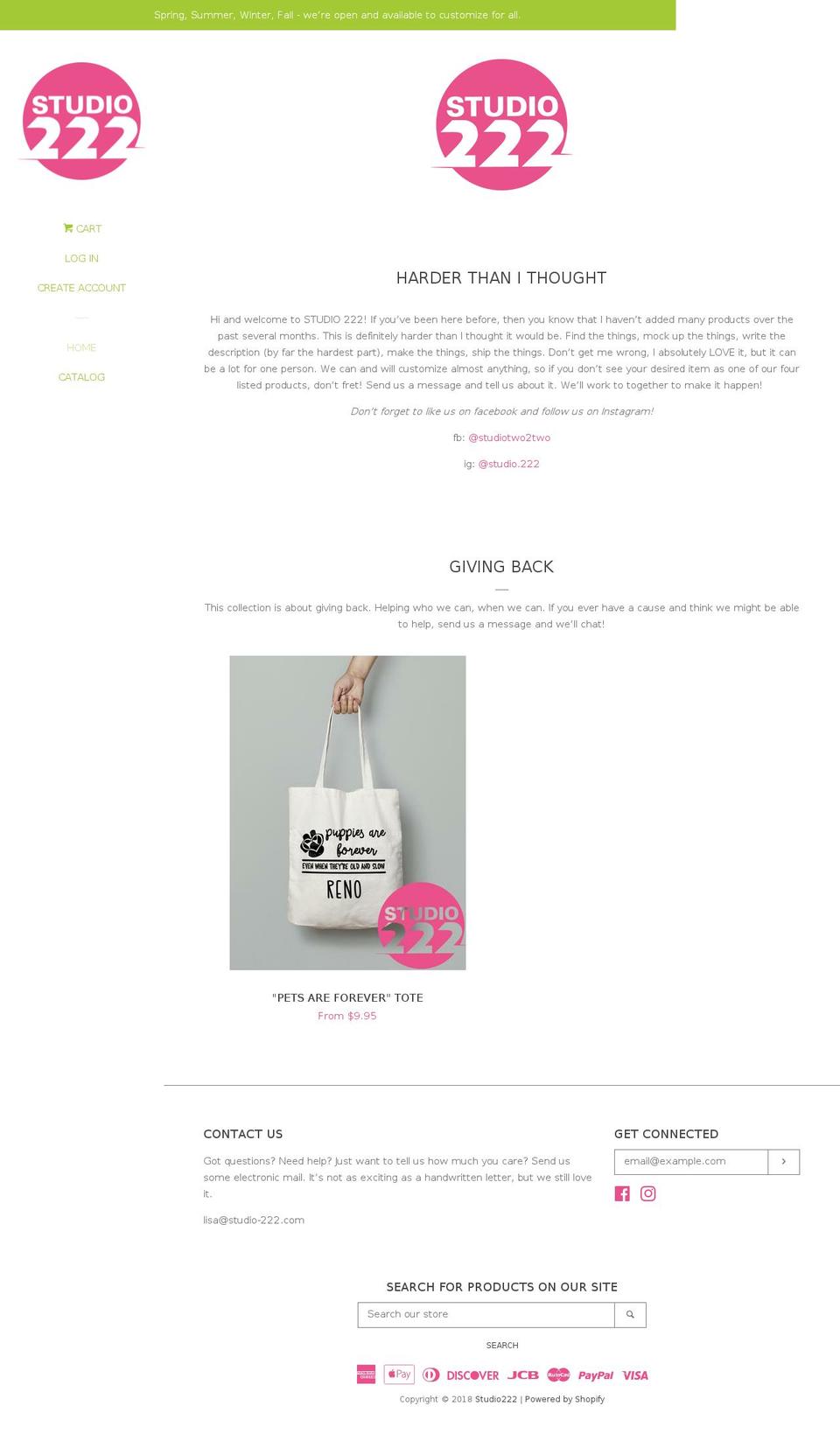 studio-222.com shopify website screenshot