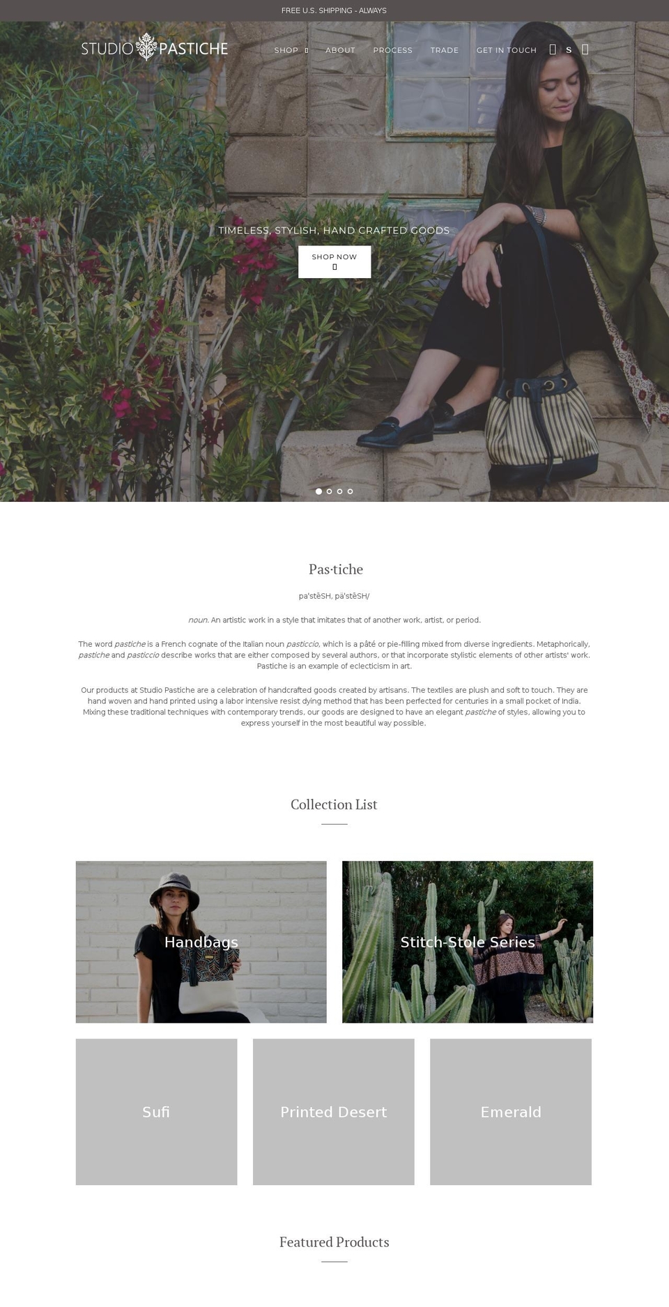 studio-pastiche.myshopify.com shopify website screenshot