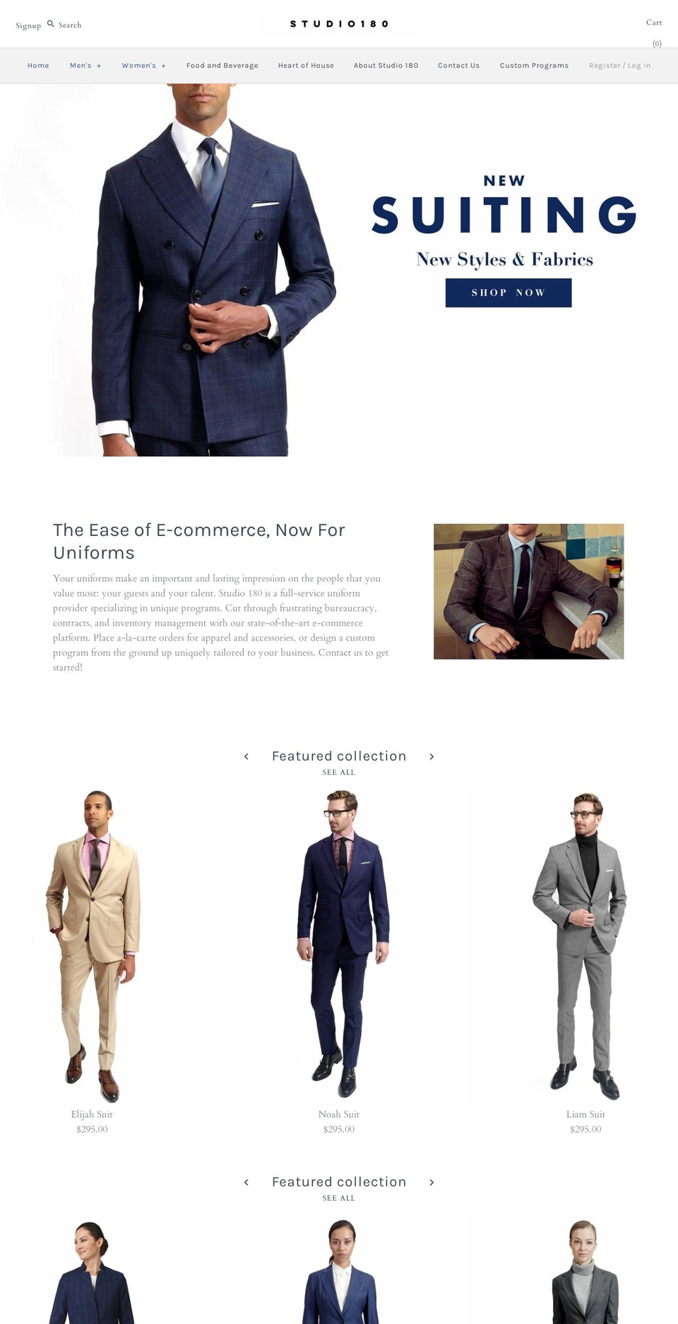 studio180uniforms.com — Shopify storefront screenshot