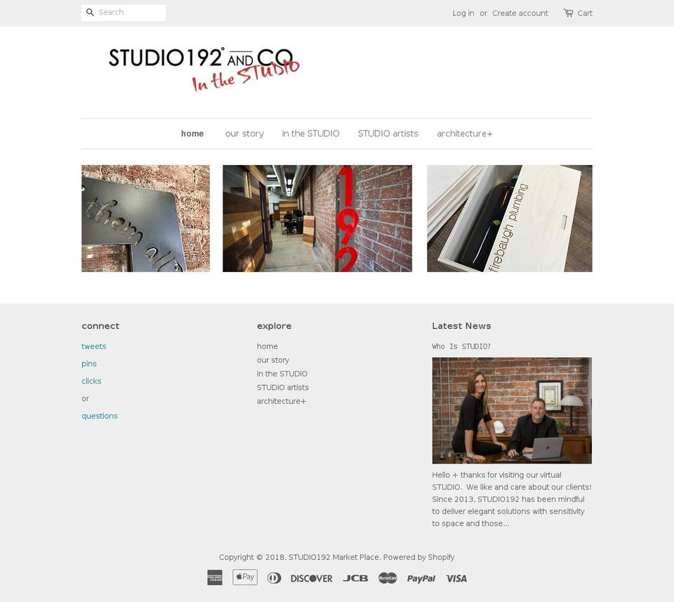 studio192.com — Shopify storefront screenshot
