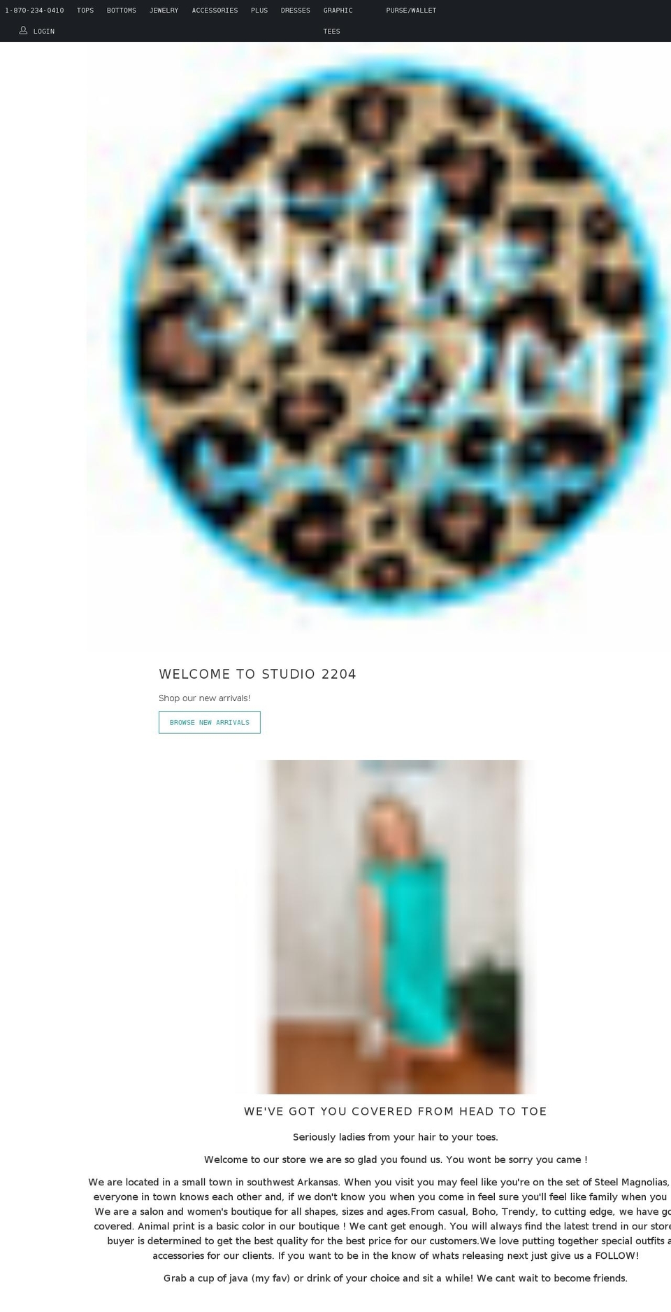 studio2204.com shopify website screenshot