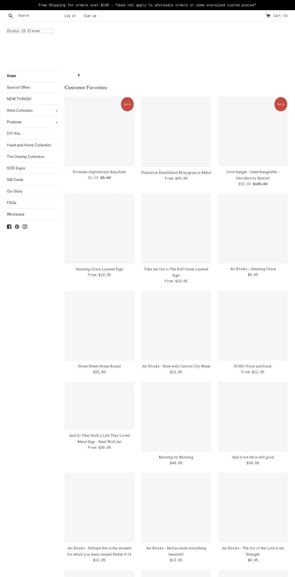 studio29eleven.com shopify website screenshot