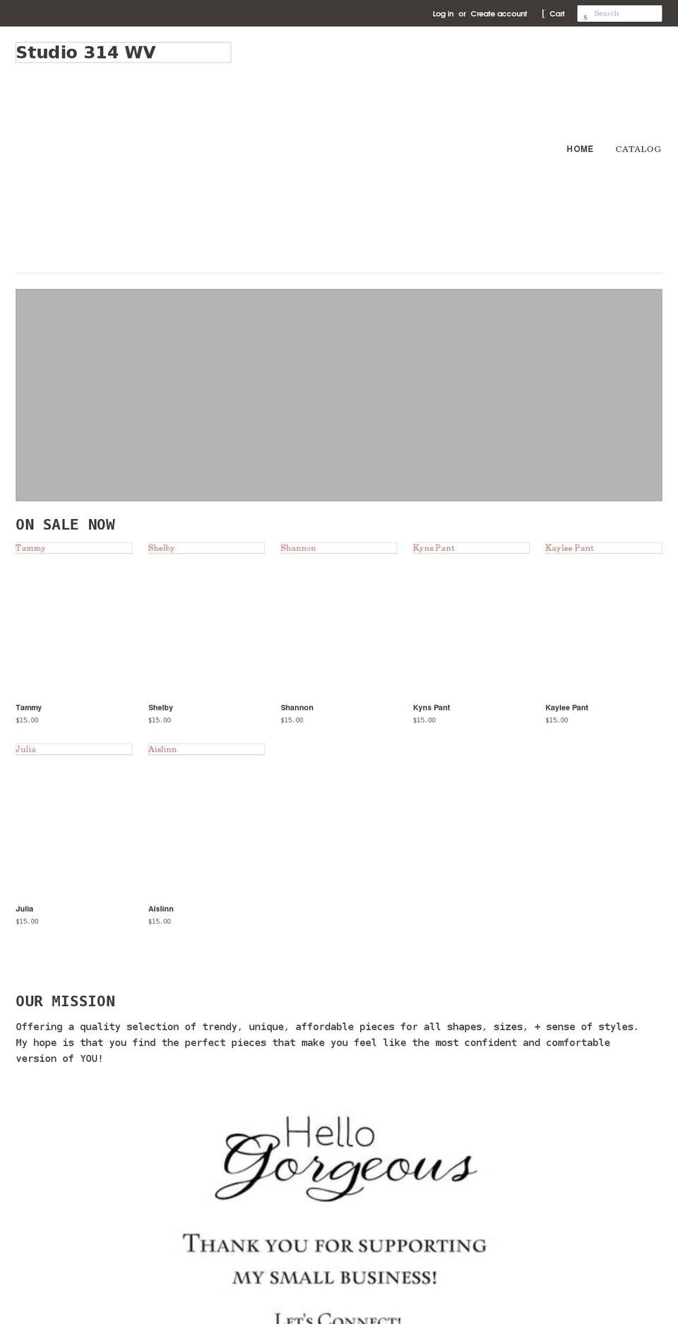 studio314wv.com shopify website screenshot