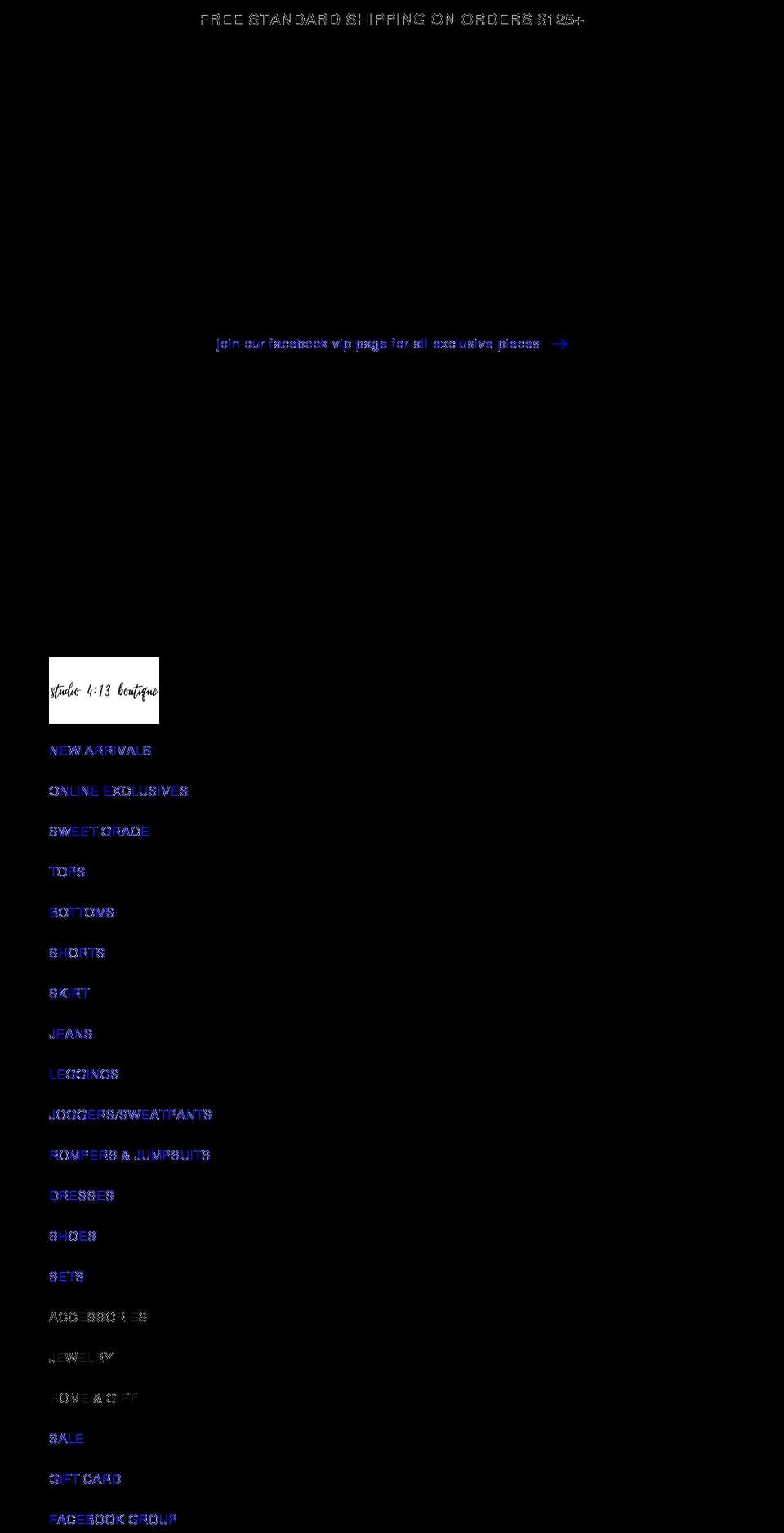 studio413boutique.com shopify website screenshot