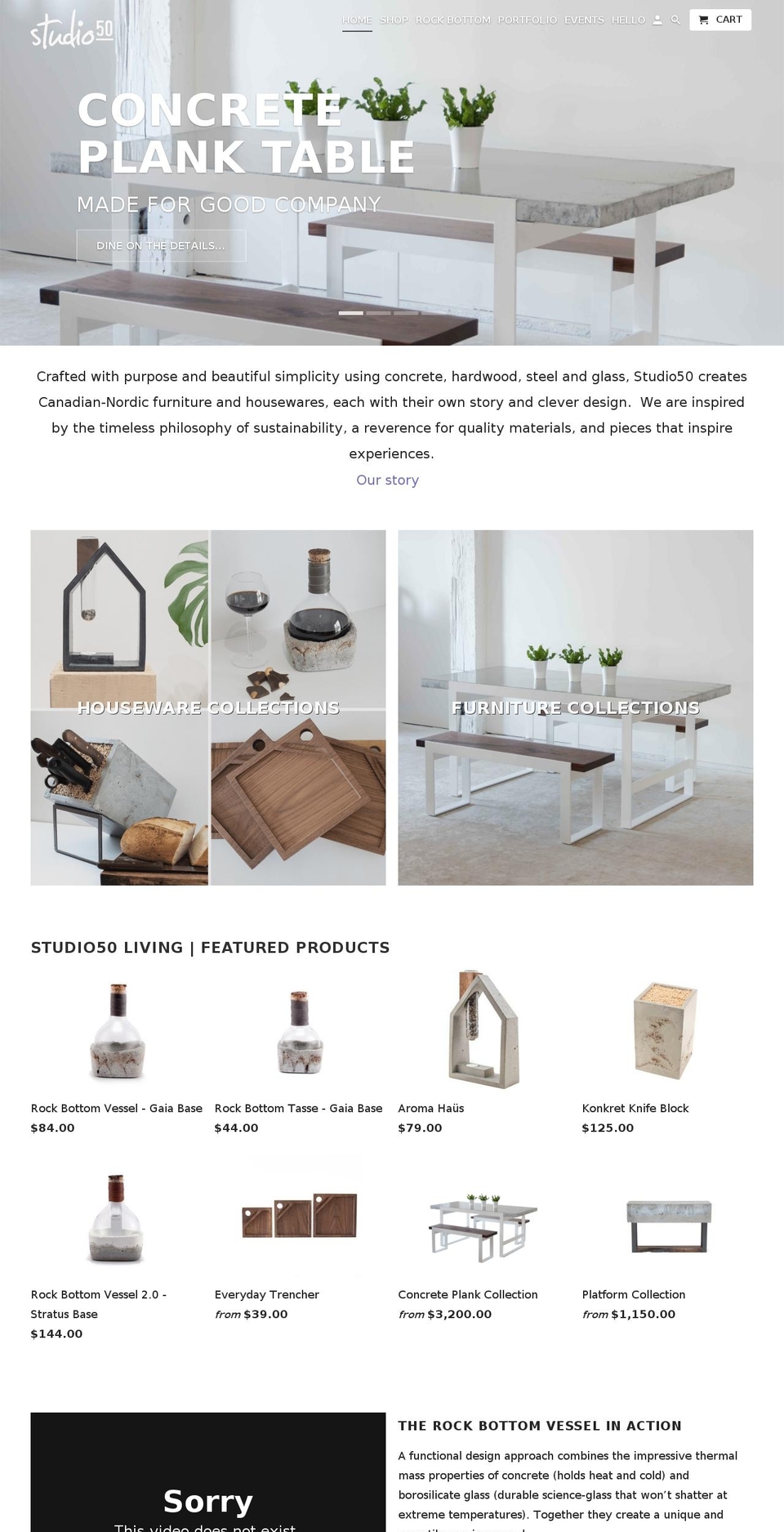 studio50.ca shopify website screenshot