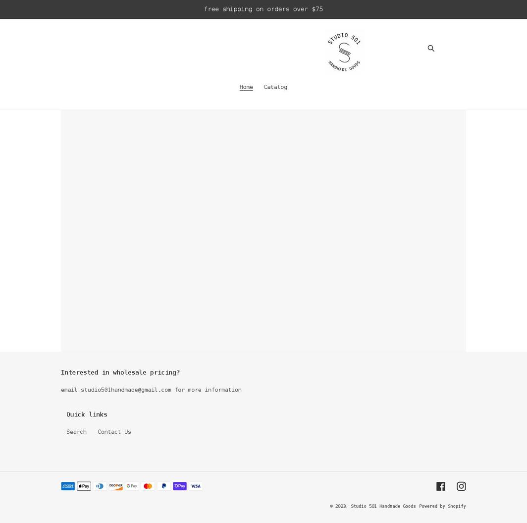 studio501handmade.com shopify website screenshot
