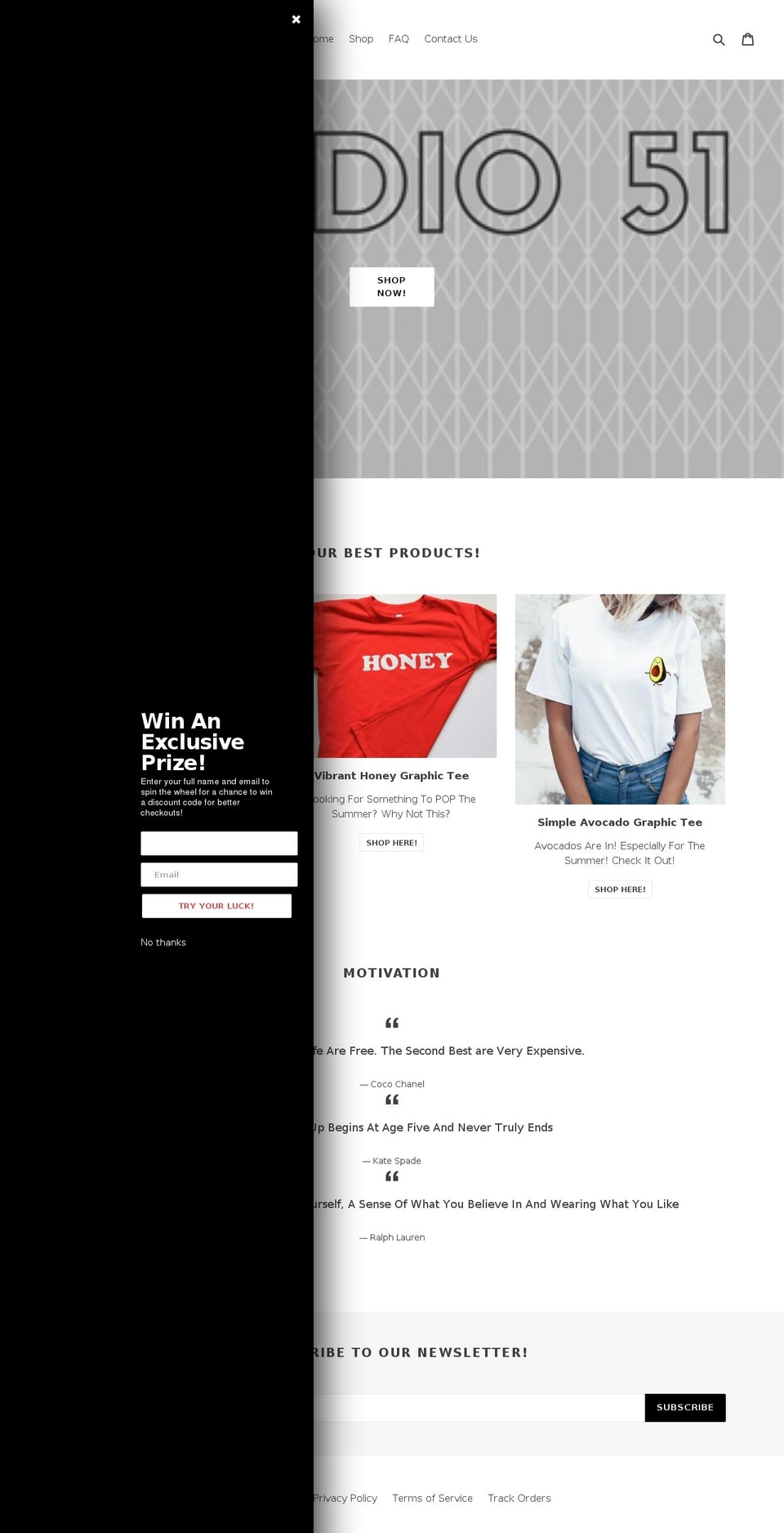 bump Shopify theme site example studio51.co