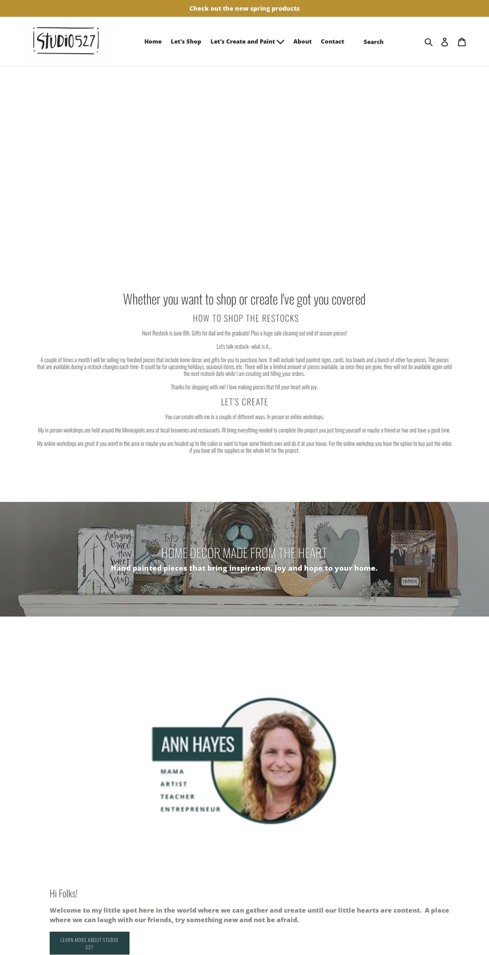 studio527mn.com shopify website screenshot