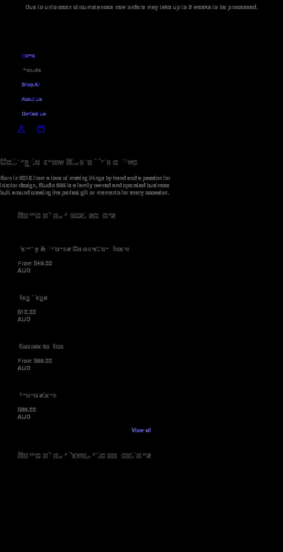 studio555.com.au shopify website screenshot