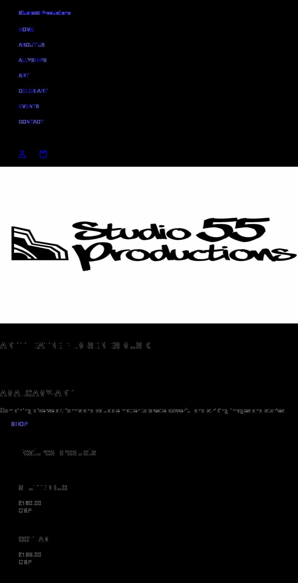 studio55productions.com shopify website screenshot