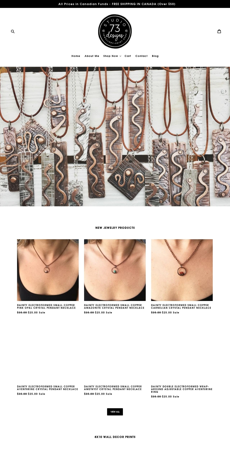 studio73designs.ca shopify website screenshot