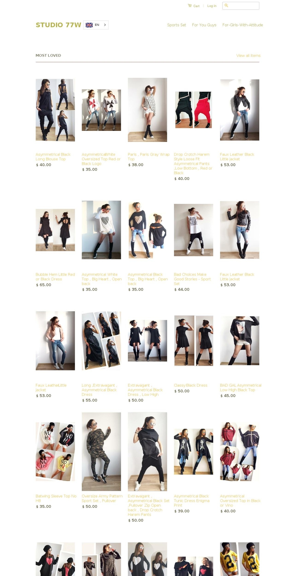studio77w.com shopify website screenshot