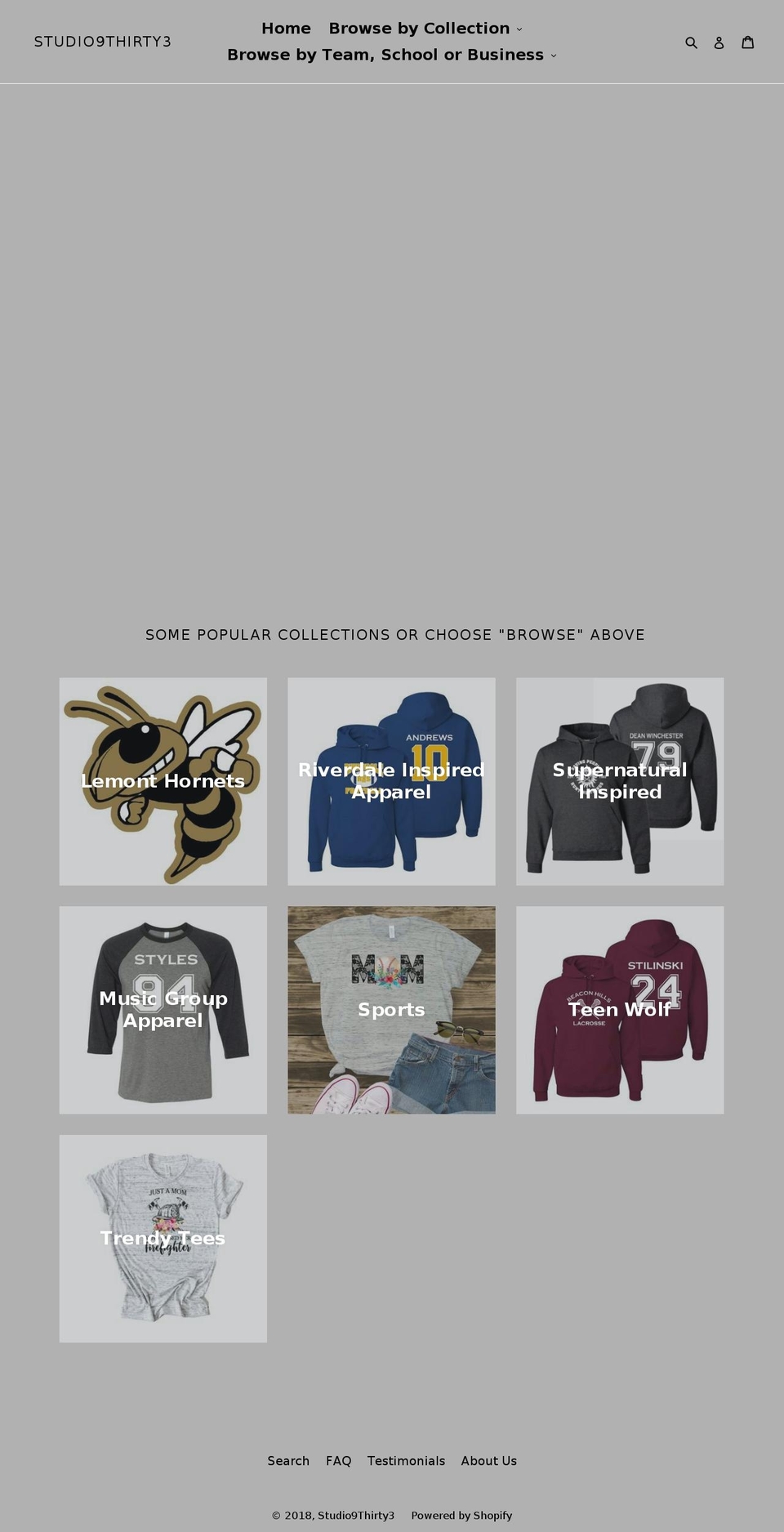 studio9thirty3.com — Shopify storefront screenshot