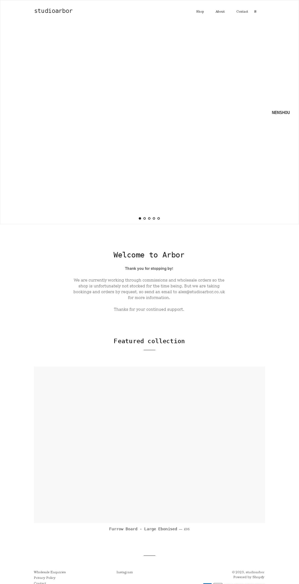 studioarbor.co.uk shopify website screenshot