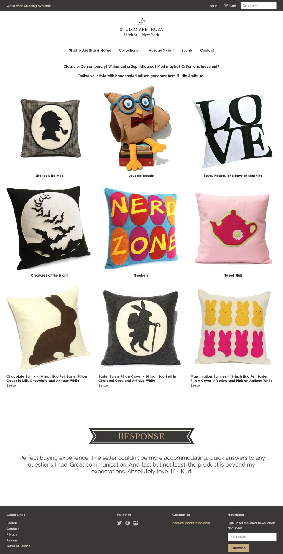 studioarethusa.com shopify website screenshot