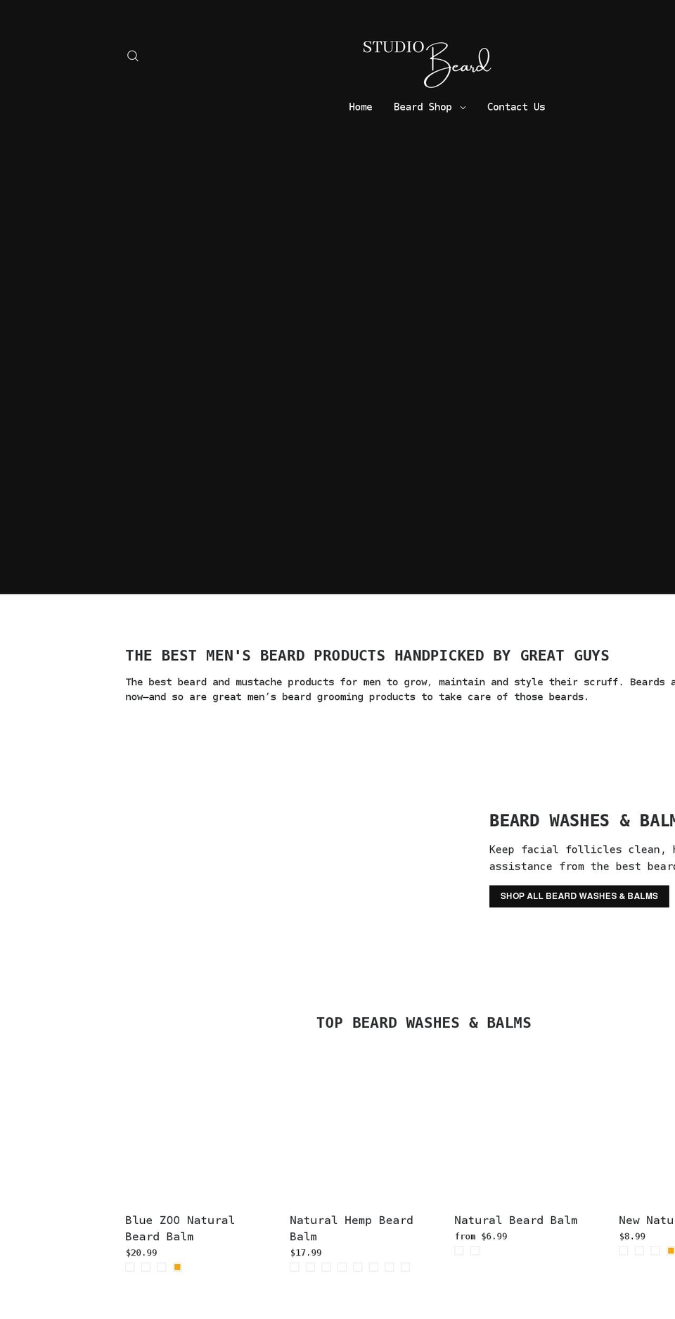 studiobeard.com shopify website screenshot