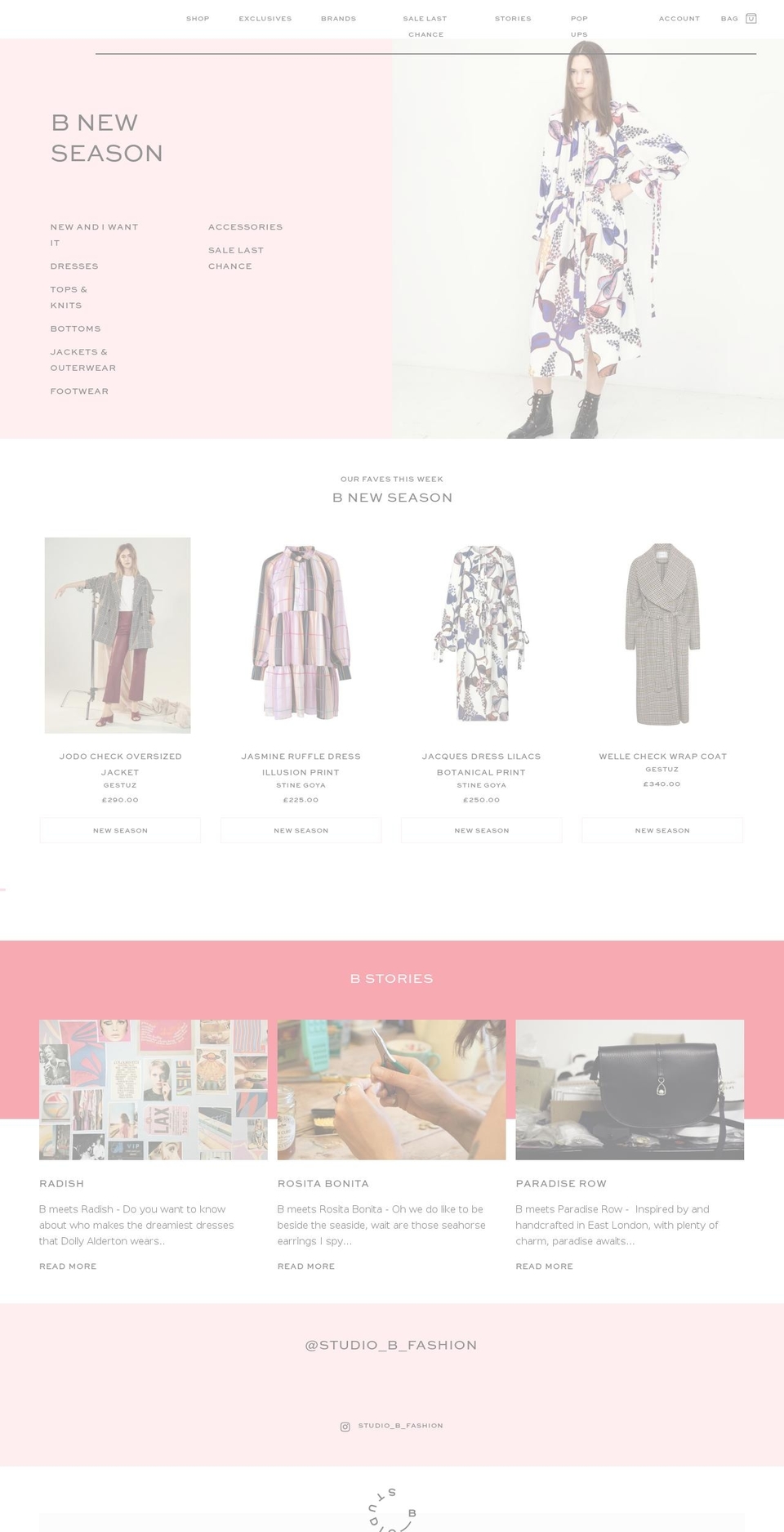 studiobfashion.com shopify website screenshot