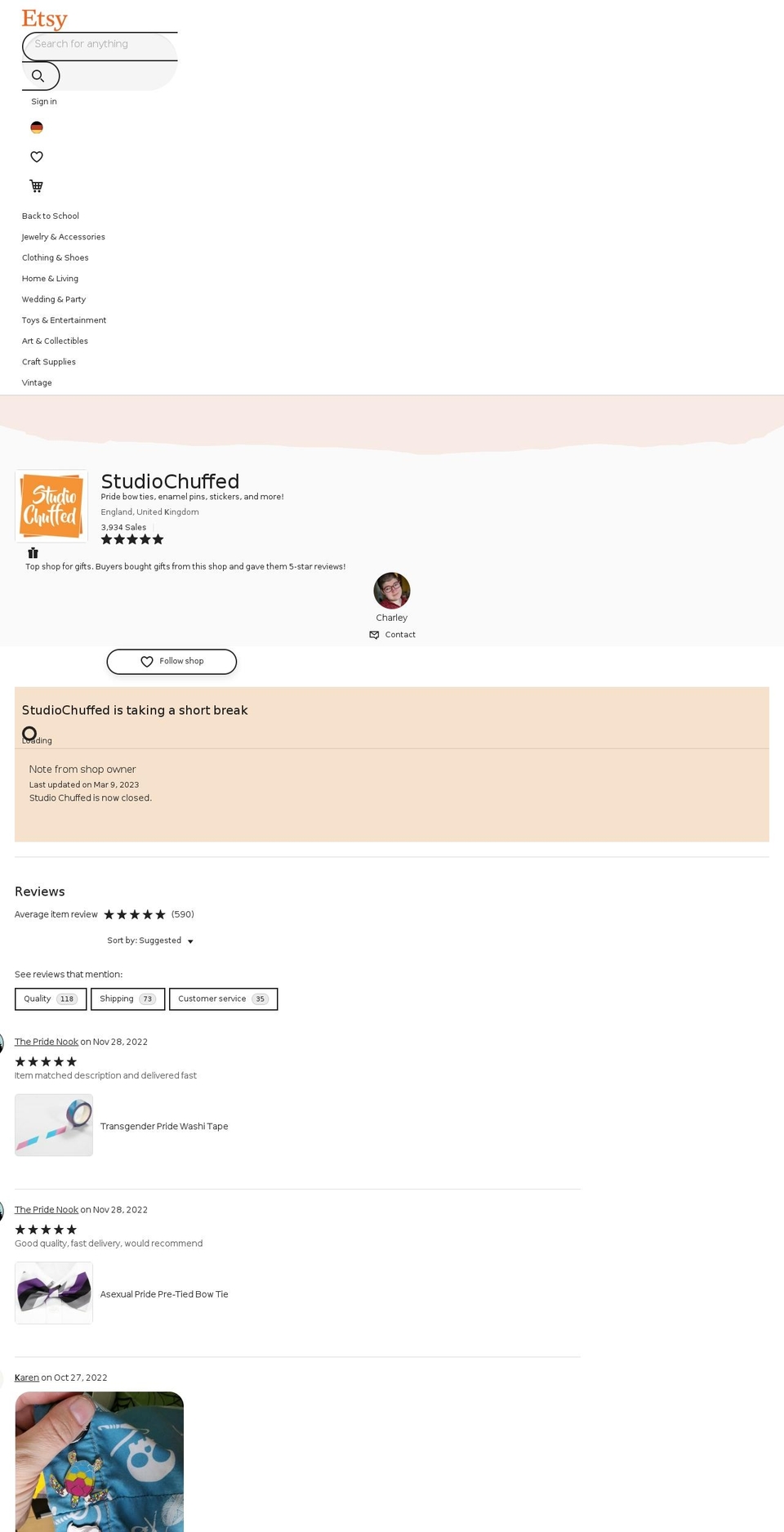 studiochuffed.com — Shopify storefront screenshot