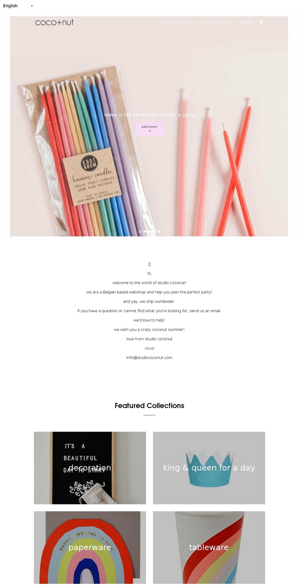 studiococonut.com — Shopify storefront screenshot