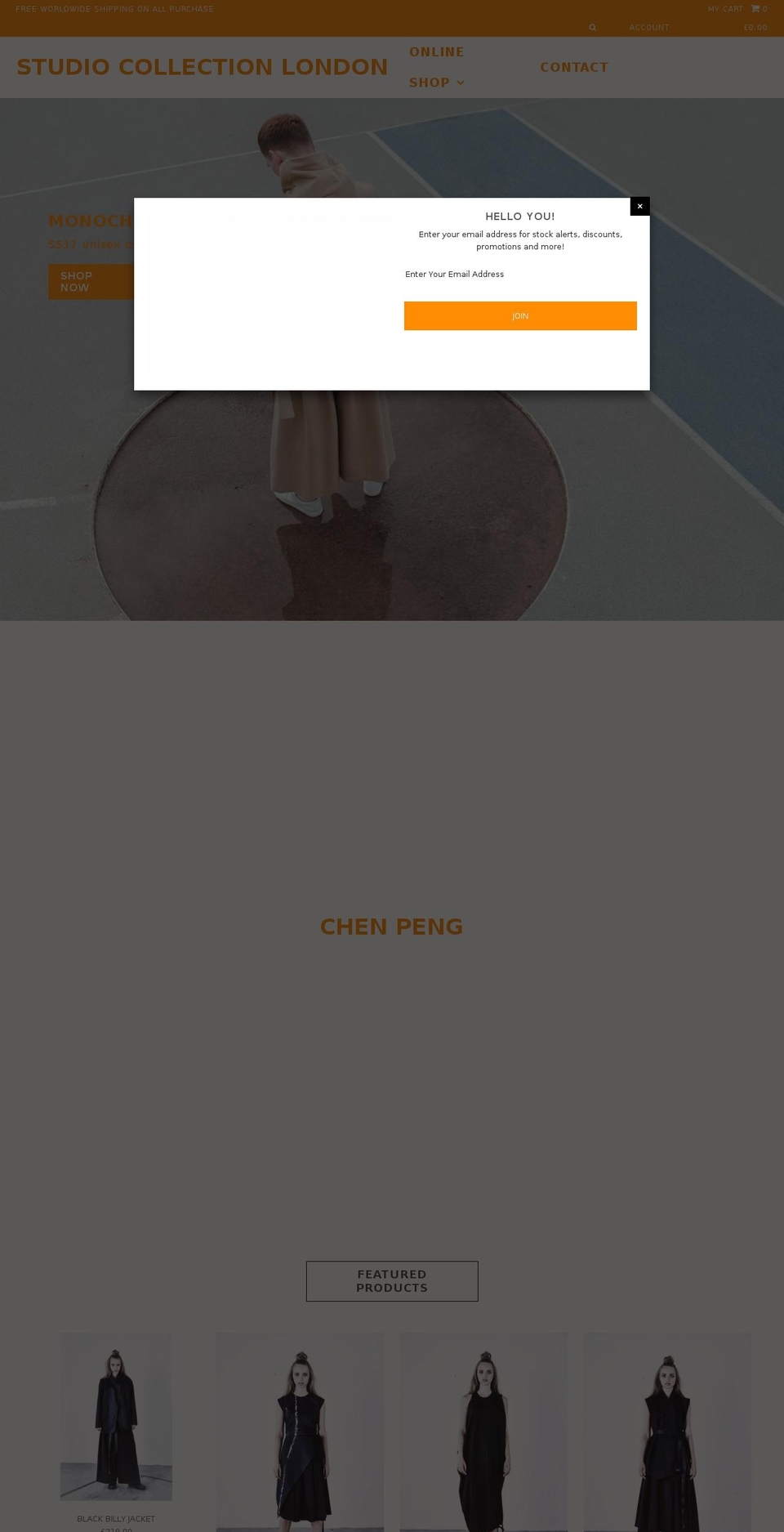 studiocollectionlondon.com shopify website screenshot