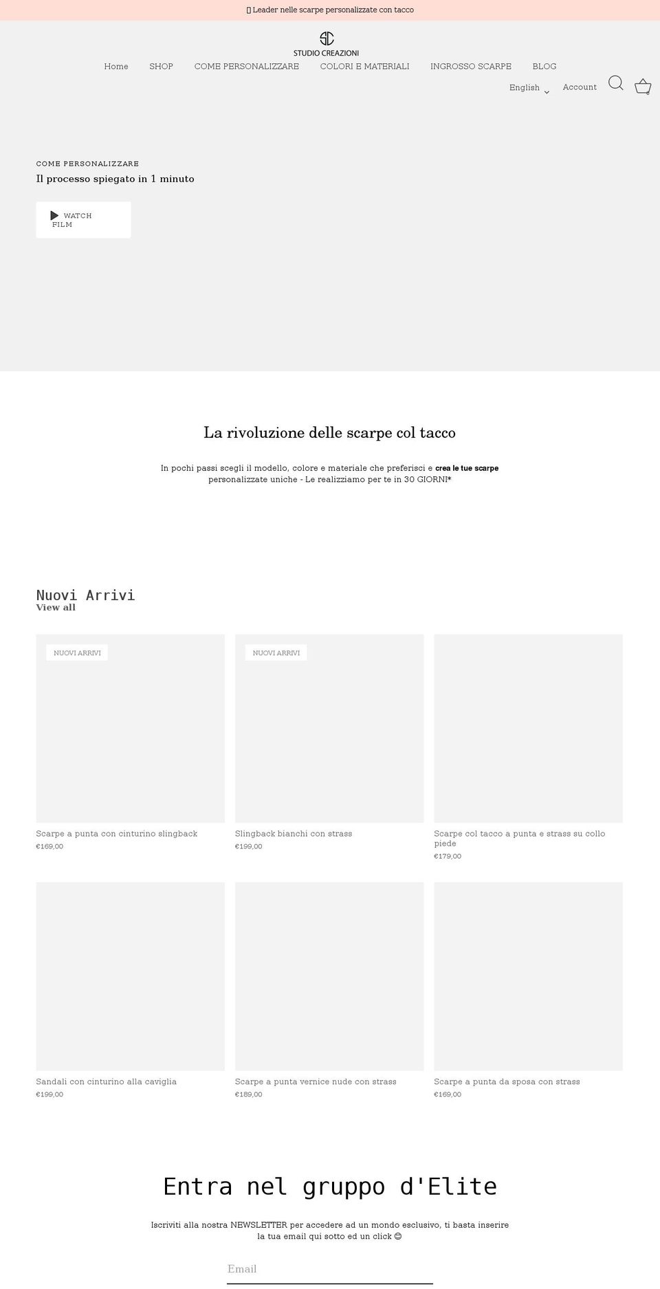 studiocreazioni.com shopify website screenshot