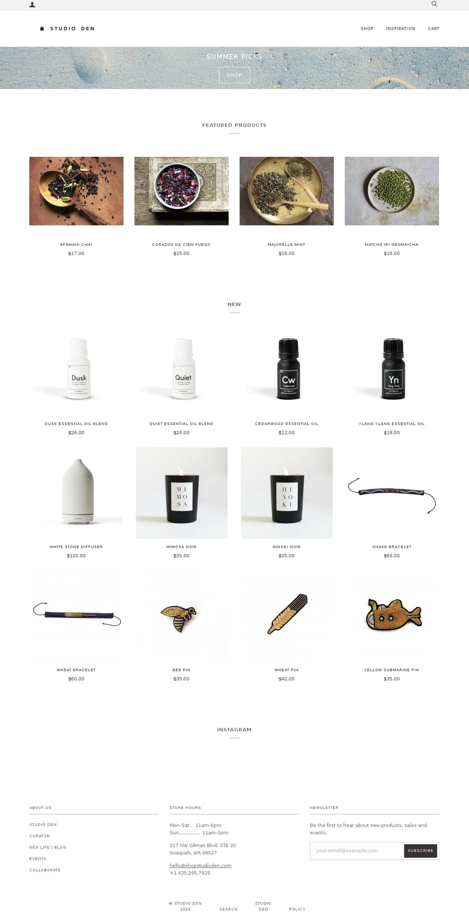 studiodenshop.com shopify website screenshot