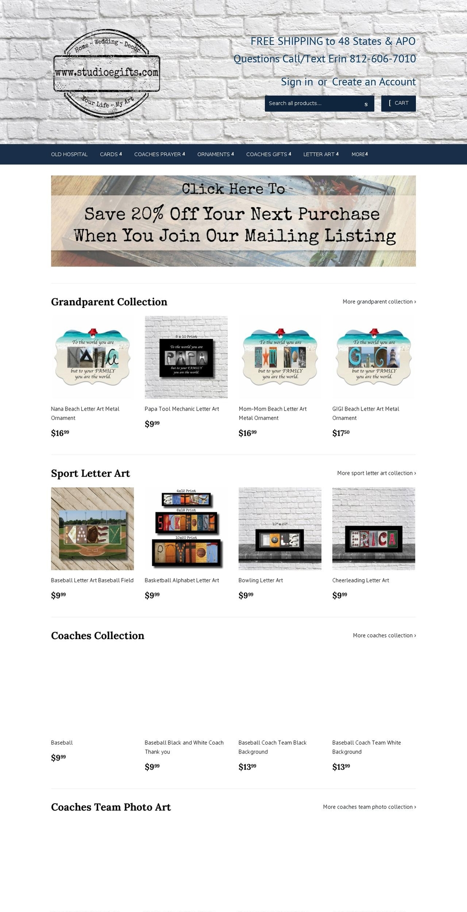 studioegifts.com shopify website screenshot