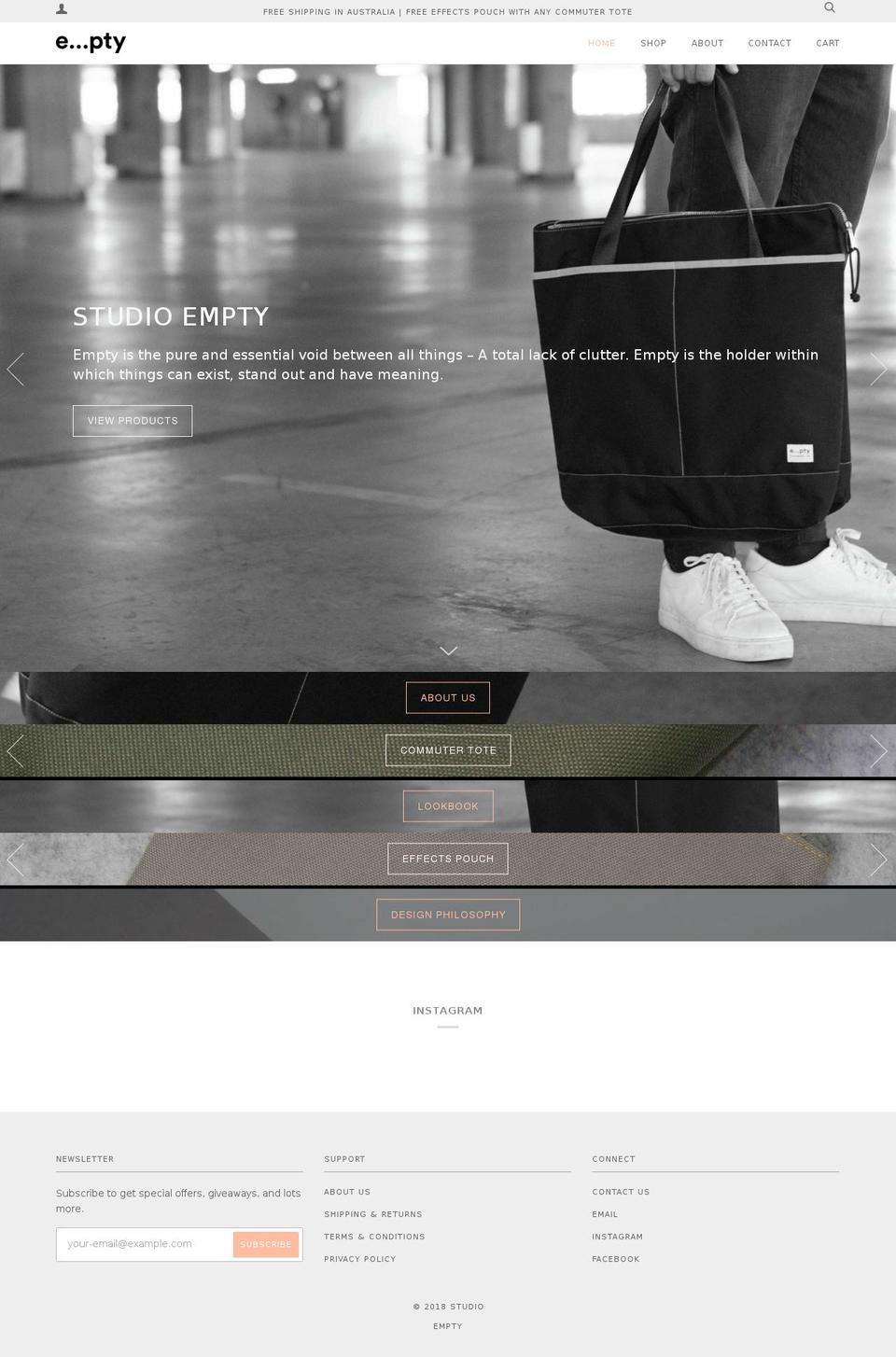 studioempty.com — Shopify storefront screenshot