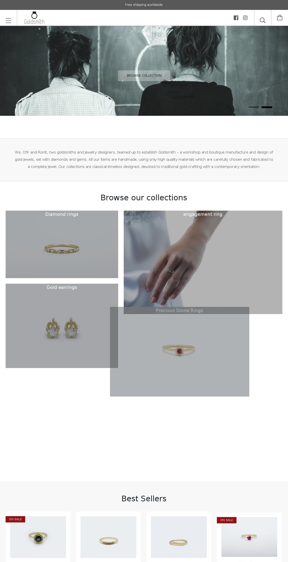 studiogoldsmith.com shopify website screenshot