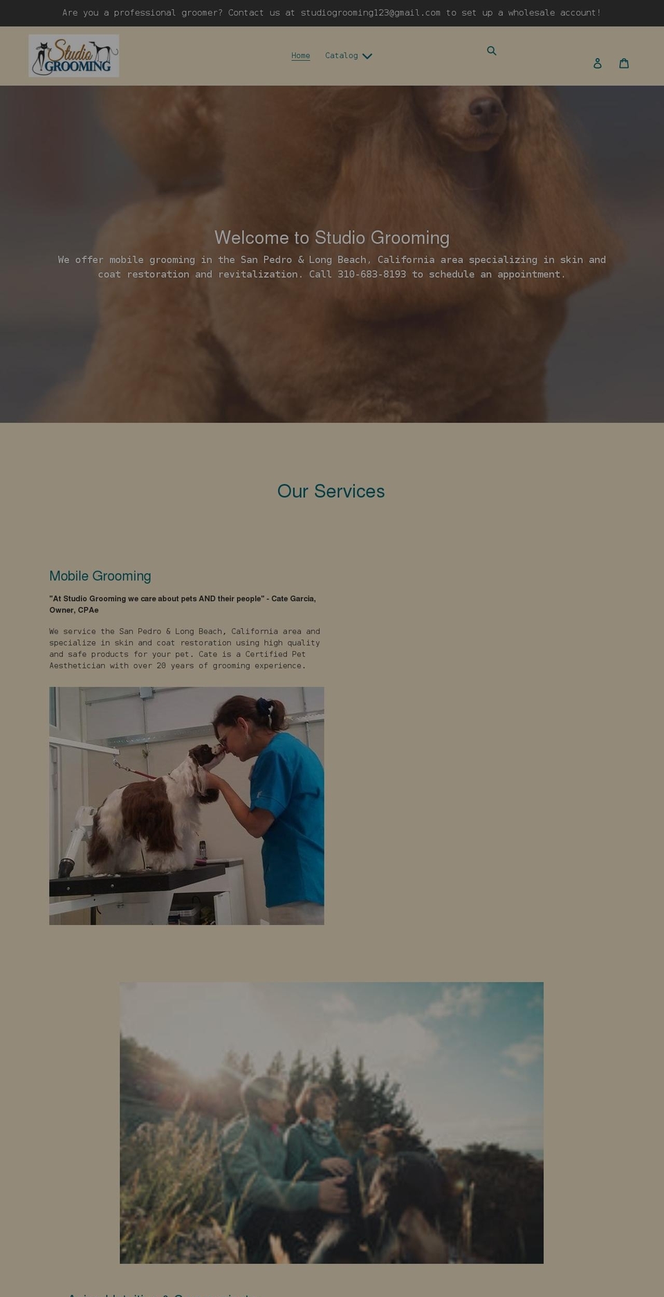 studiogrooming.com shopify website screenshot