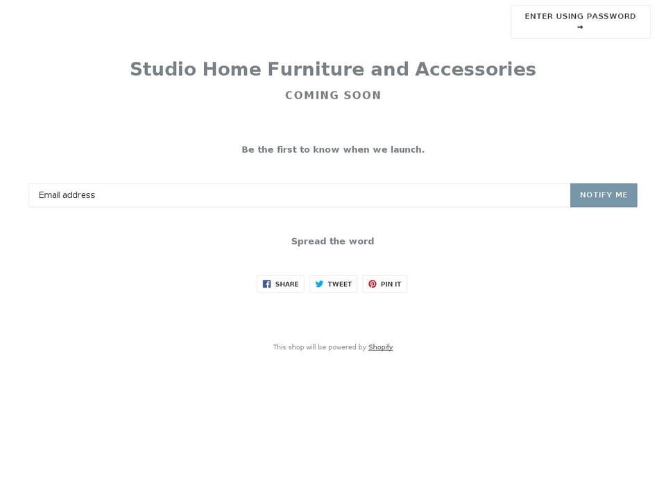 studiohomefurniture.com — Shopify storefront screenshot